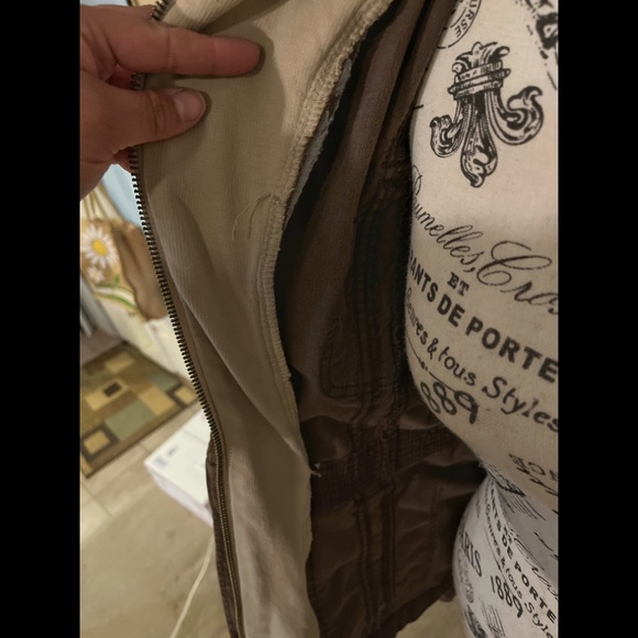 Faux Hoodie Brown Corduroy Jacket - Picture 6 of 6